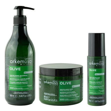 Zestaw Arkemusa Green Olive Szampon 500 ml + Maska 500 ml + Spray 150 ml
