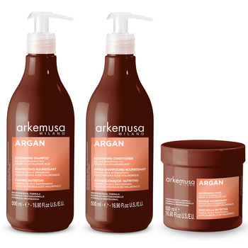 Zestaw Arkemusa Argan Nourishing Szampon 500 ml + Odżywka 500 ml + Maska 500 ml