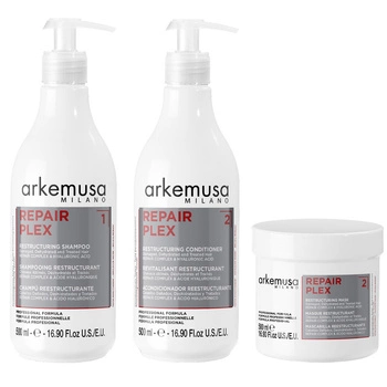 Zestaw Arkemusa Repair Plex Szampon 500 ml + Odżywka 500 ml + Maska 500 ml